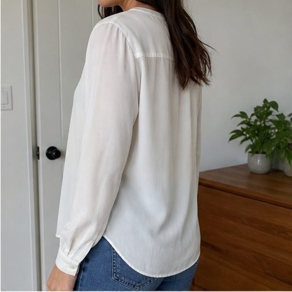 Ivory Button Blouse - Picture 3 of 6